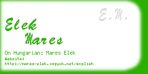 elek mares business card